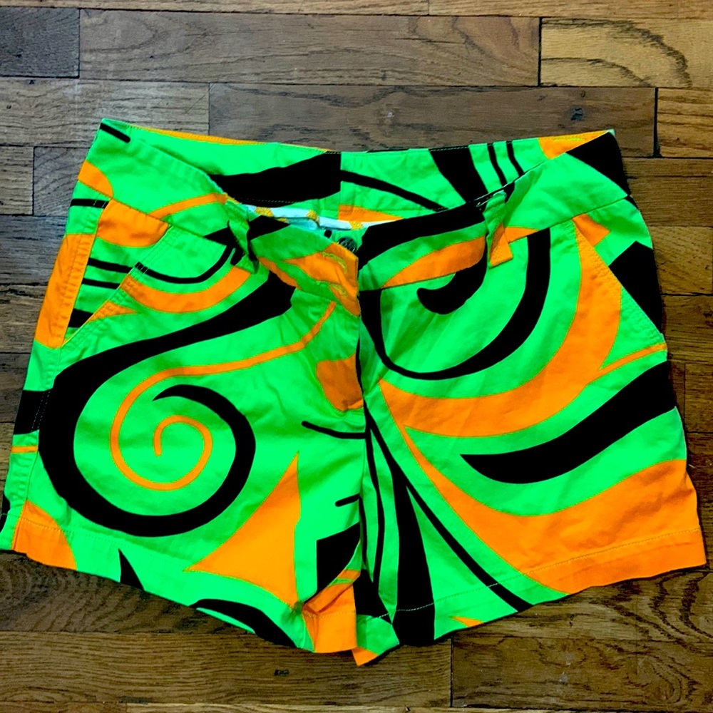 Loudmouth Golf Green Orange Black Design Shorts